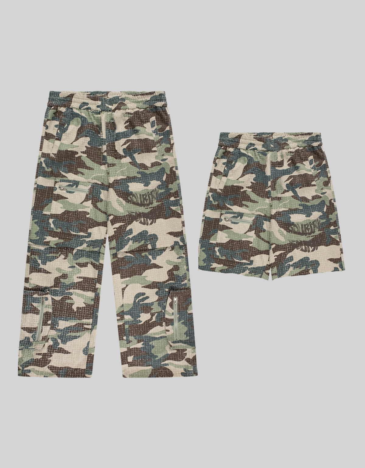 2 IN 1 CAMO PANTS / SHORTS