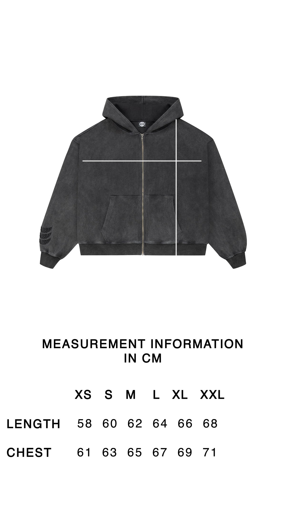 WAFFLE KNIT ZIP HOODIE