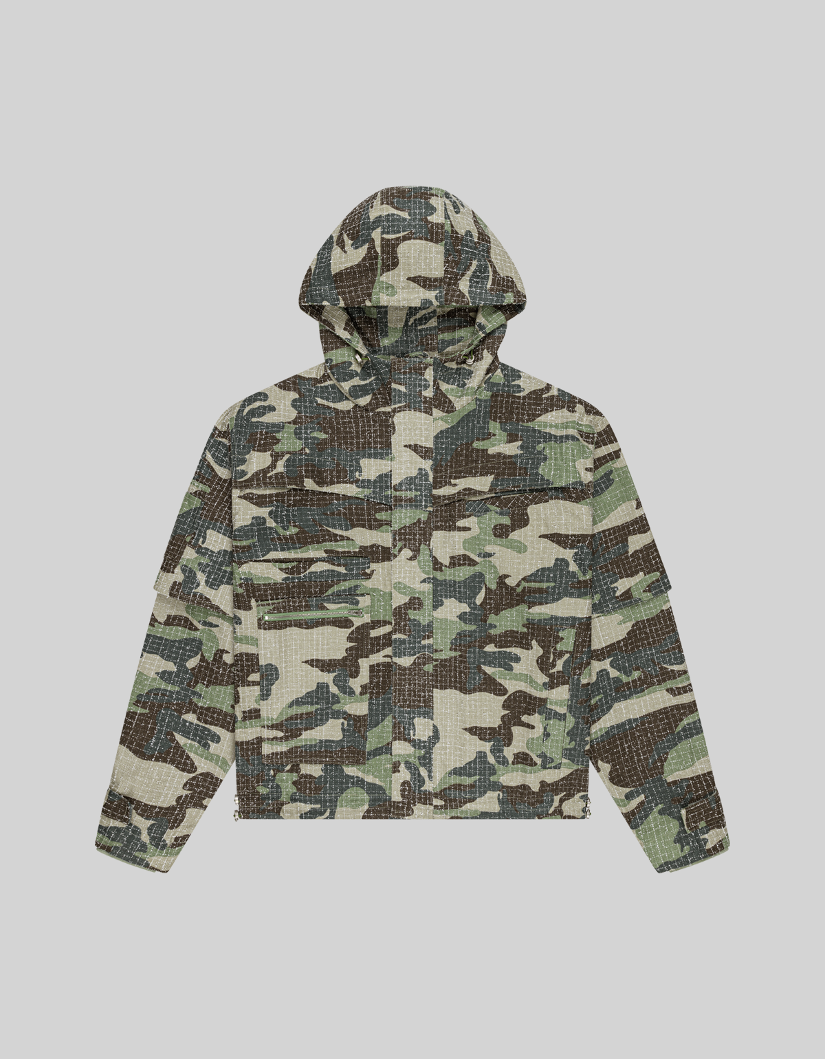 DISTRESSED CAMO JACKET