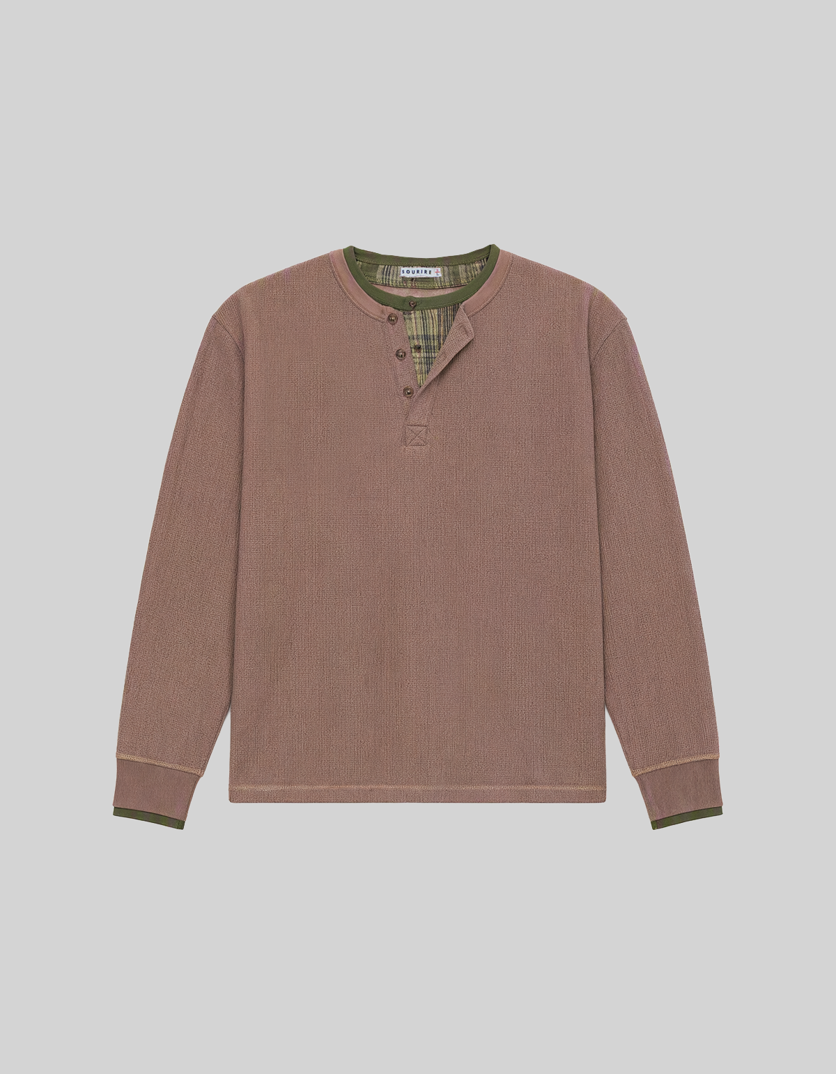 LAYERED HENLEY BROWN