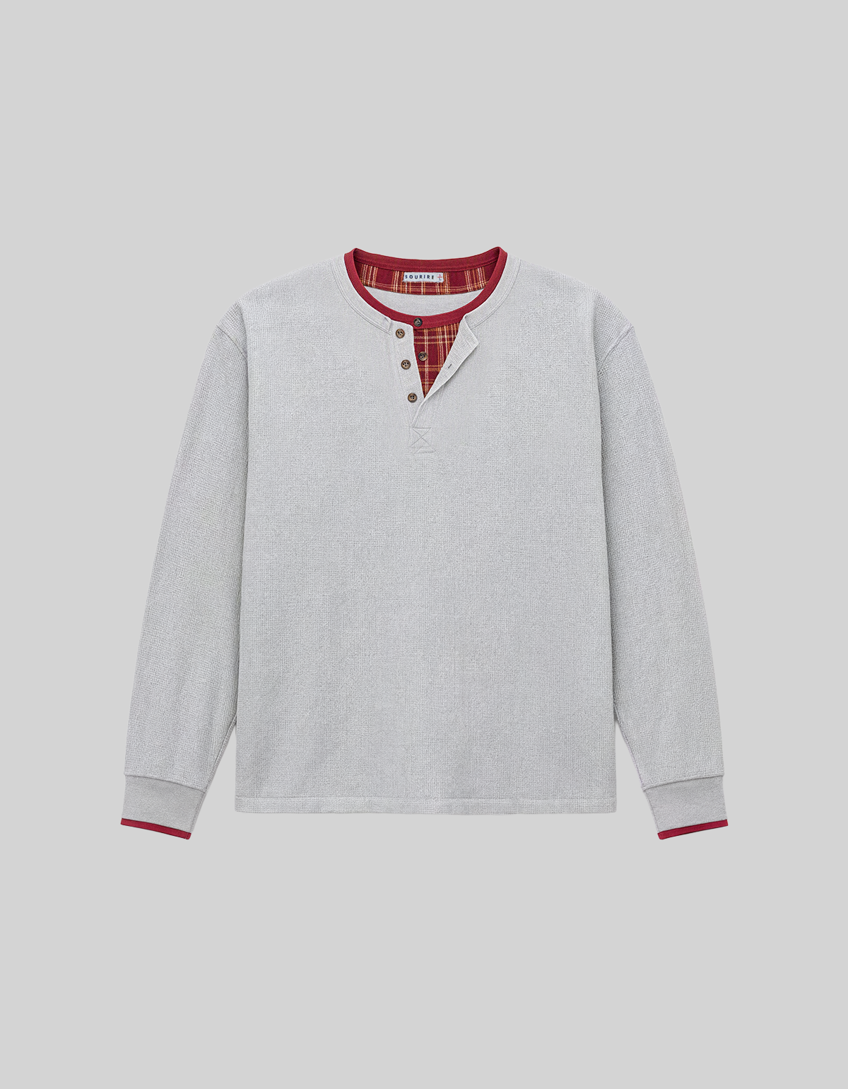 LAYERED HENLEY GREY