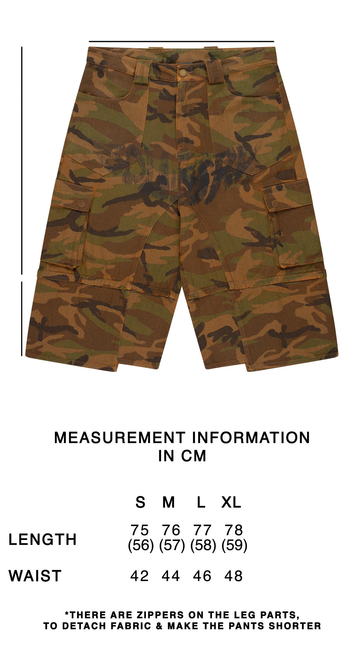 DETACHABLE CAMO SHORTS
