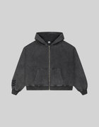 WAFFLE KNIT ZIP HOODIE