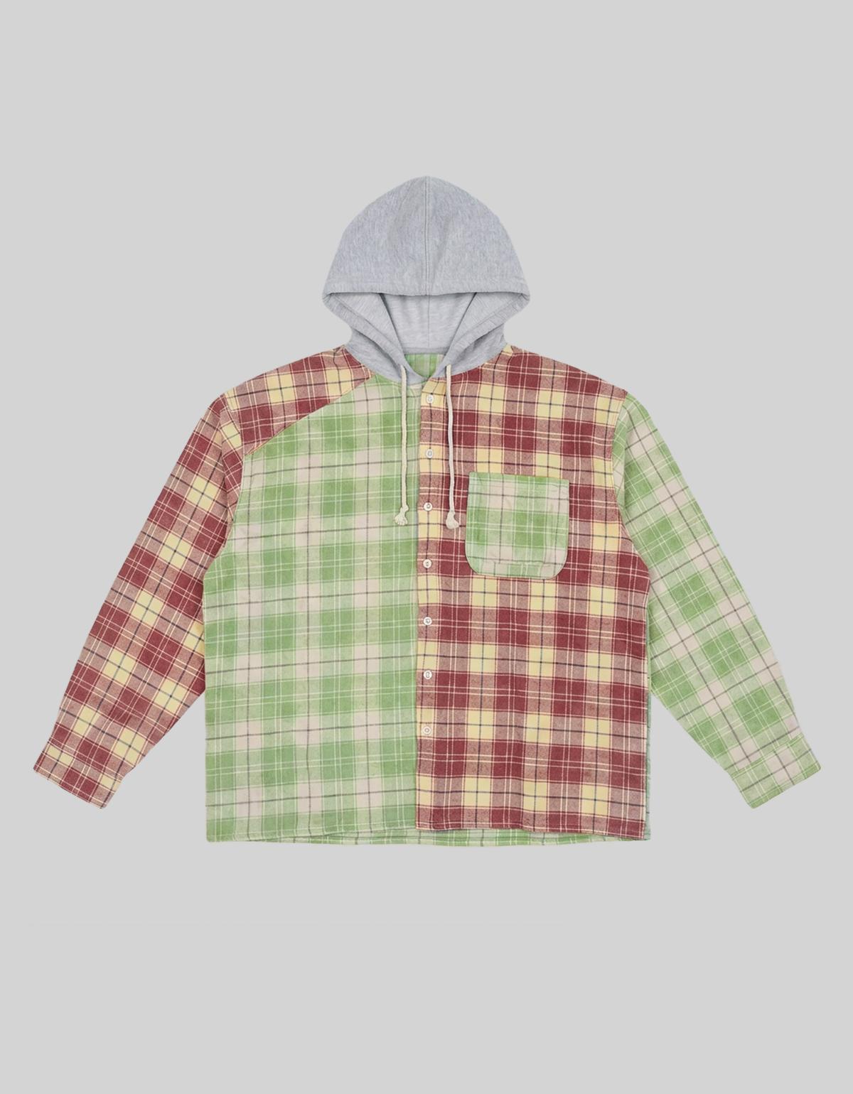 HOODED PATCHWORK FLANNEL