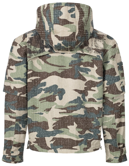 DISTRESSED CAMO JACKET