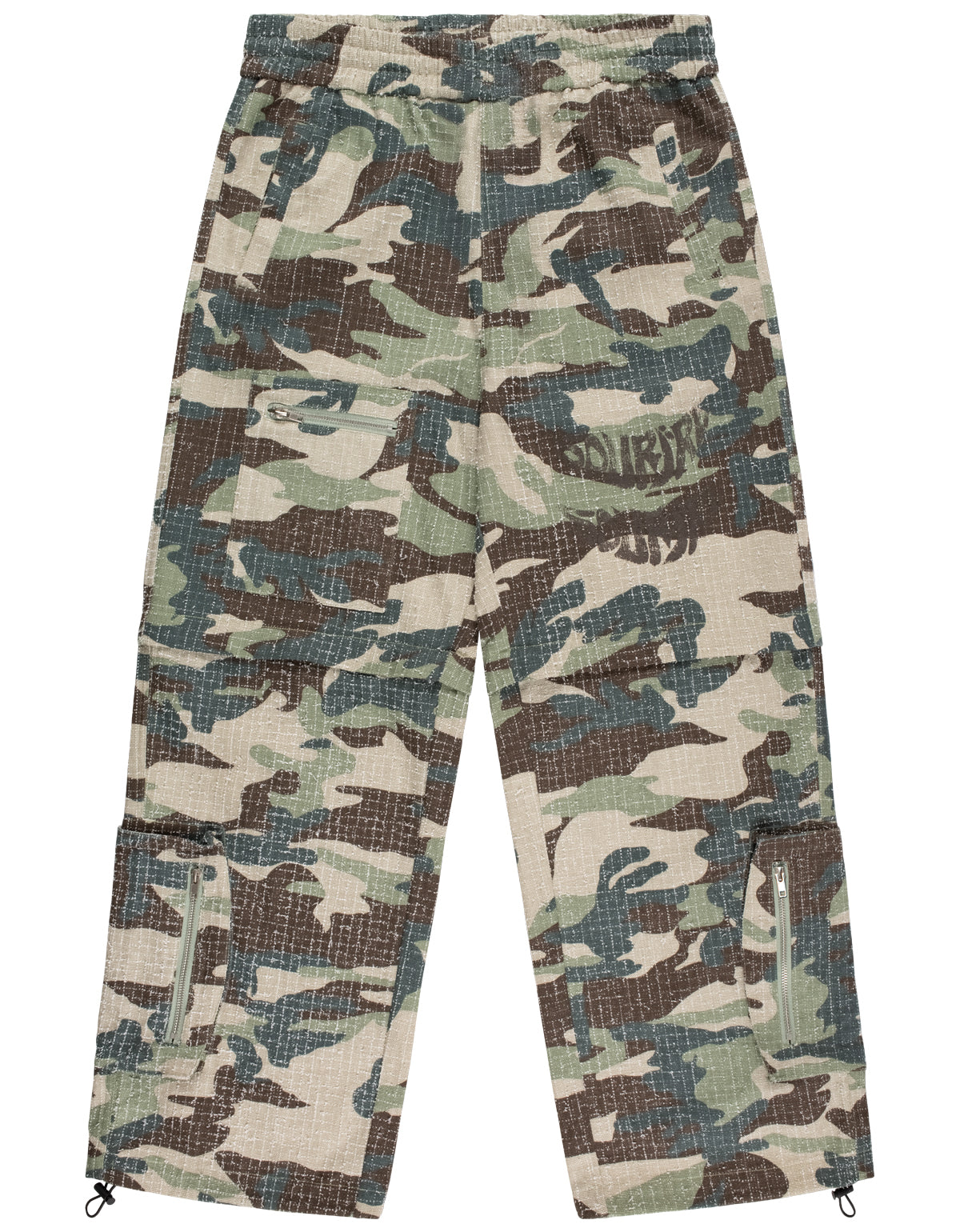 DISTRESSED CAMO PANTS / SHORTS