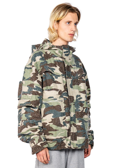 DISTRESSED CAMO JACKET